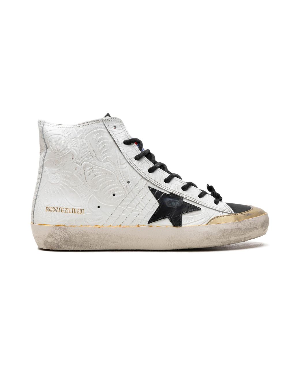 Golden Goose Deluxe Brand Black Francy Penstar Flowers Printed Suede Upper And List Nylon Toe Leather Star Gwf00114.F003820.10471"
