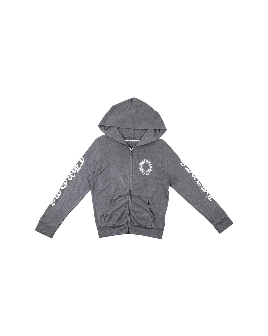Chrome Hearts Gray Horseshoe T Bar Logo Zipup Hoodie Chrm1817" for men