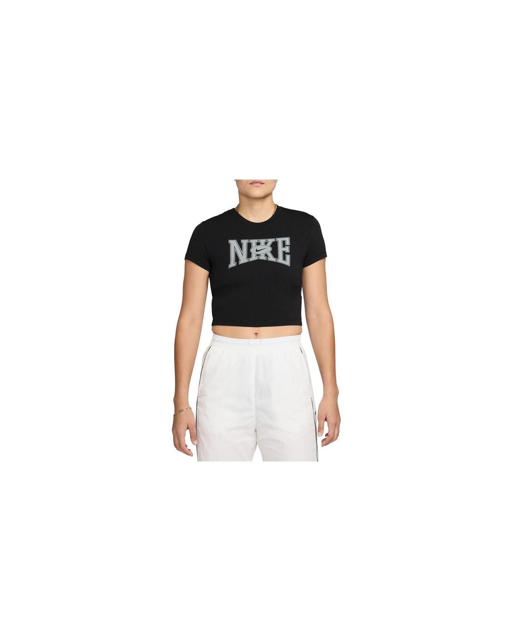Nike Black Sportswear Slim Cropped T-Shirt Hq1709 010"