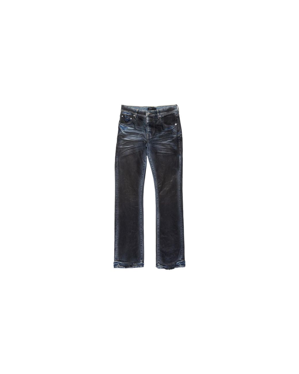 Purple Brand Black Dirty Coated Flare Jeans P004 Dcdb423" for men