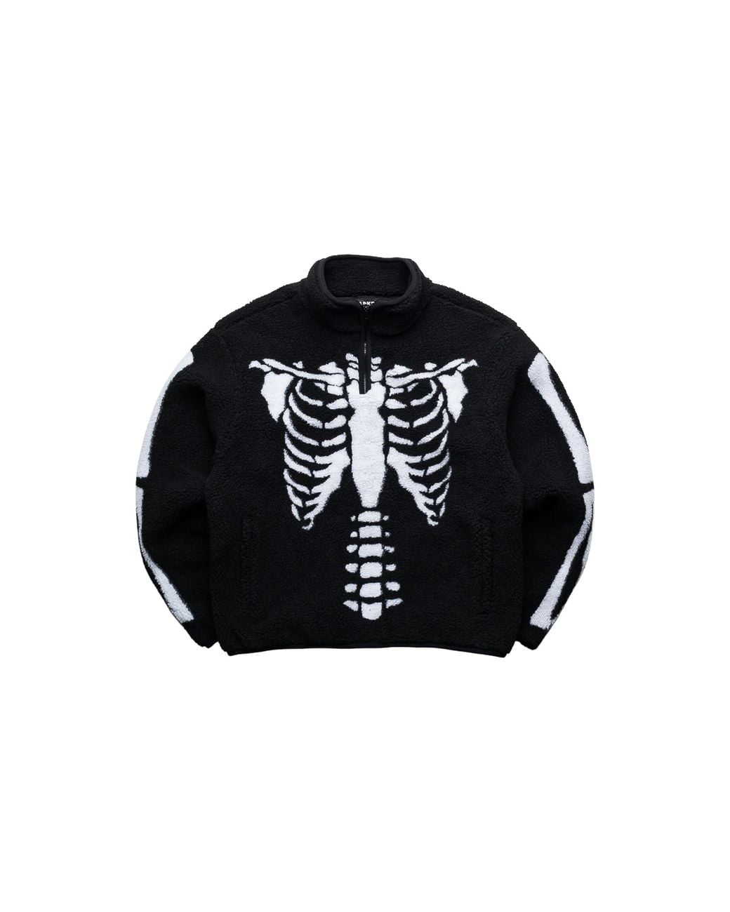 Market Black Skeletal Quarter Zip Sherpa Pullover Mkt26Fw Jk1003" for men