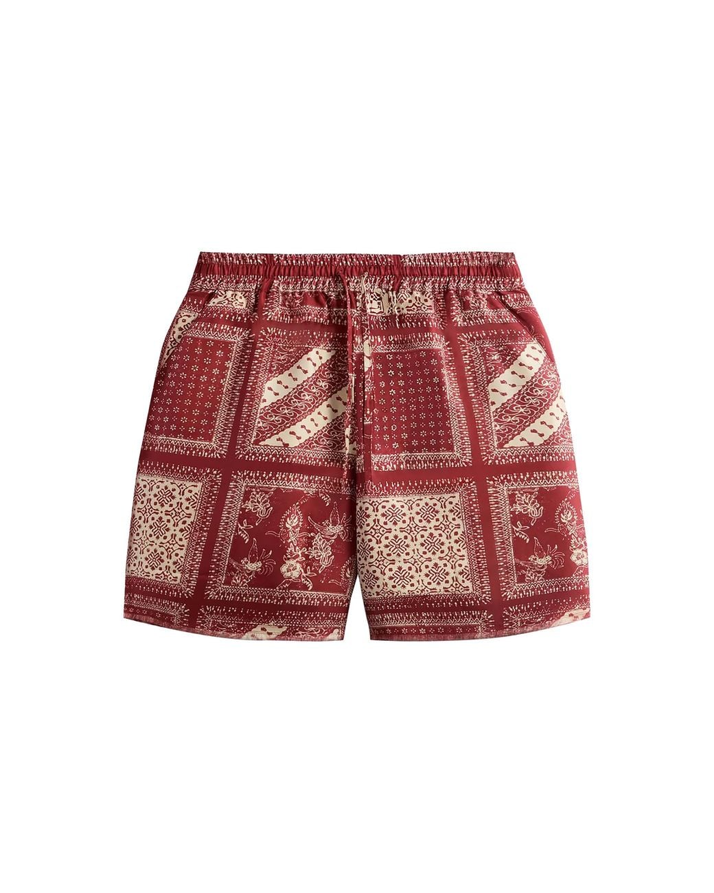 Kith Red Silk Twill Lewis Shorts "Bitters" Khm060592 697" for men