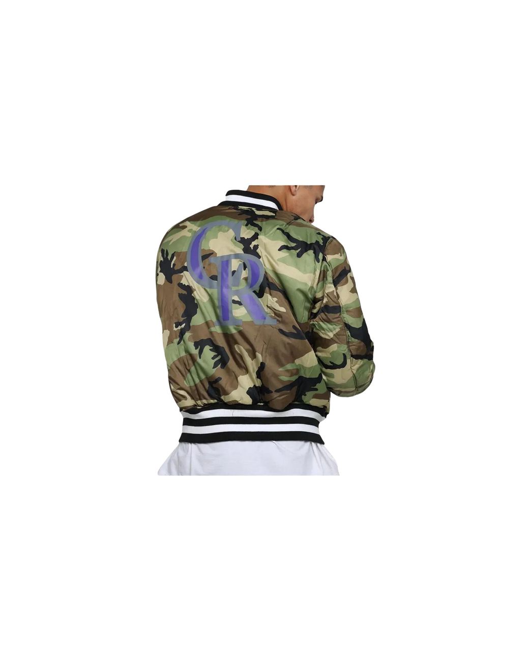KTZ Black Colorado Rockies Alpha Industries X Reversible Ma-1 Bomber Jacket Camo" Ne523" for men
