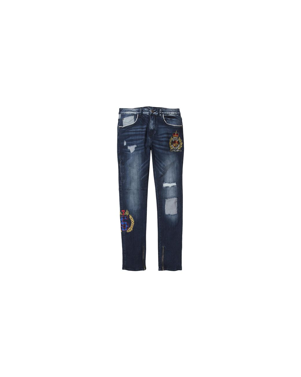 Staple Black Crest Denim Jeans "Dark Stone Wash" 1901D5454" for men