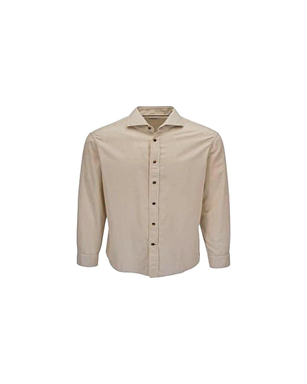 Brunello Cucinelli White Classic Collar Long Sleeve Shirt Brun2225" for men