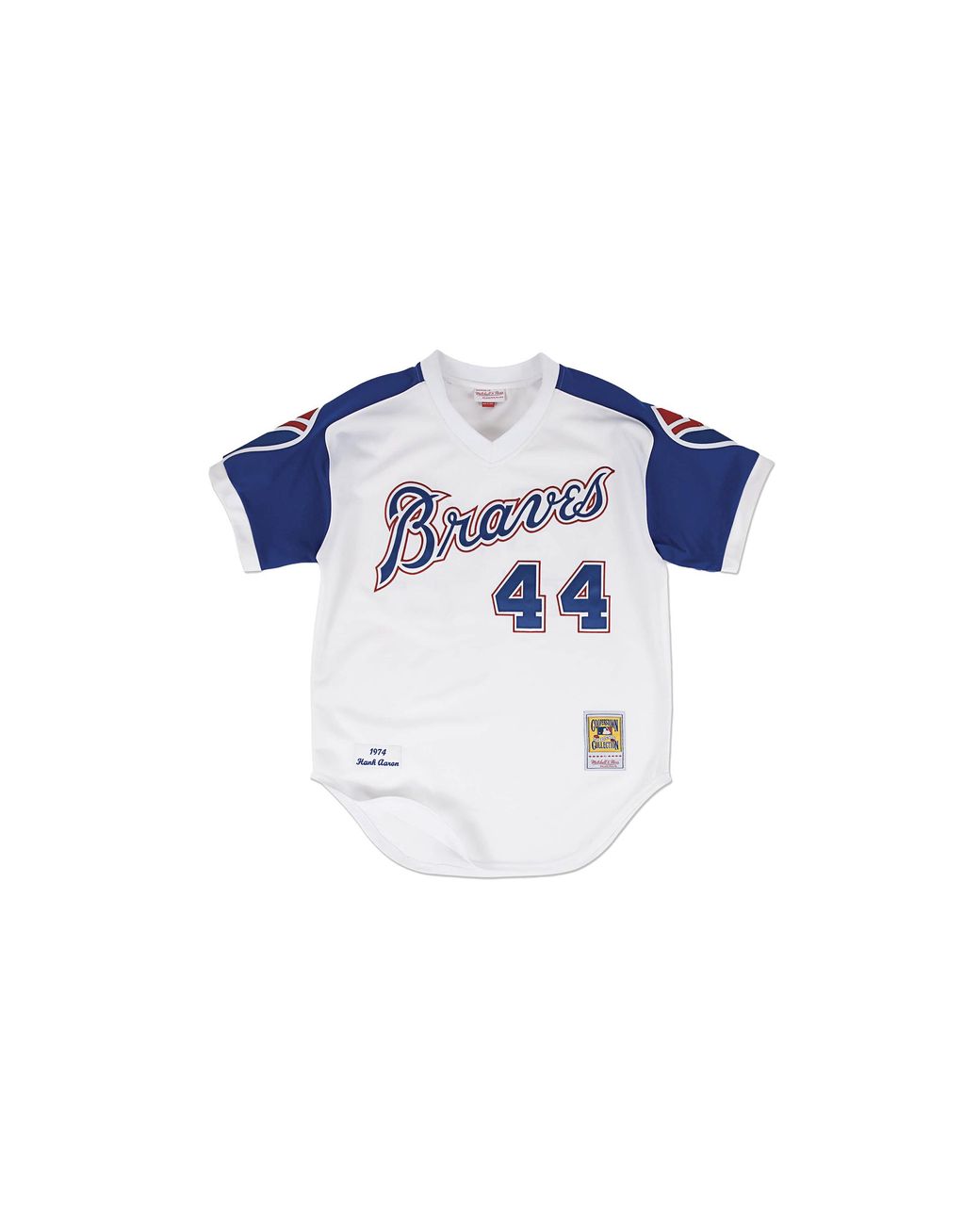 Mitchell & Ness Black Mlb Home Jersey Braves 1974 Hank Aaron "Braves" Ajy1Gs18260 Abrwhit74Haa" for men
