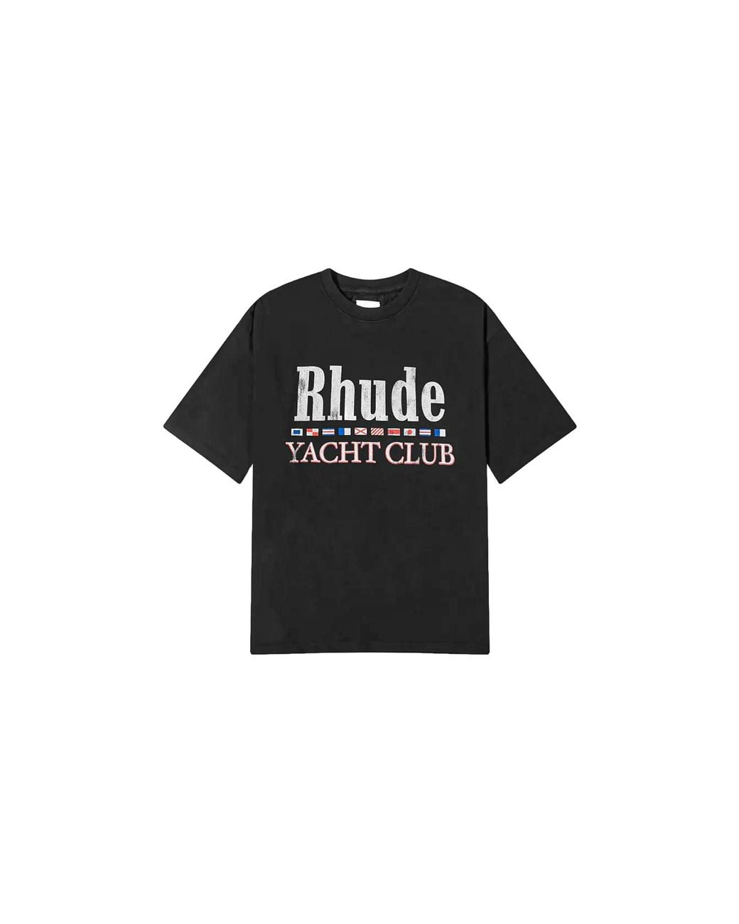 Rhude Black Flag T-Shirt "Yacht Club" Rhss24Tt10012610" for men
