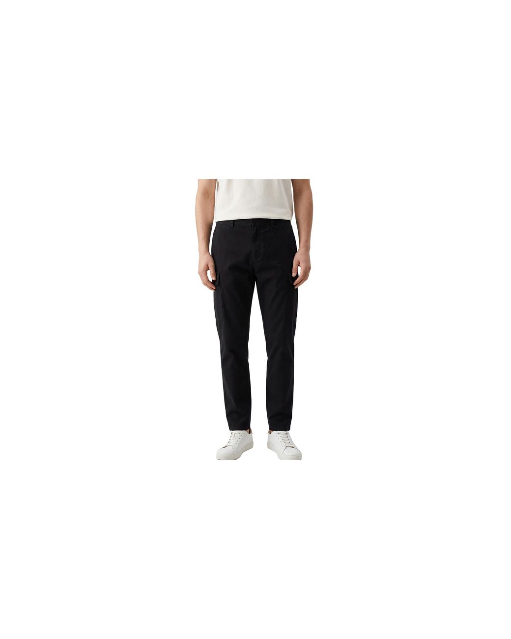 Brunello Cucinelli Black Cotton Cargo Trousers Brun1182" for men