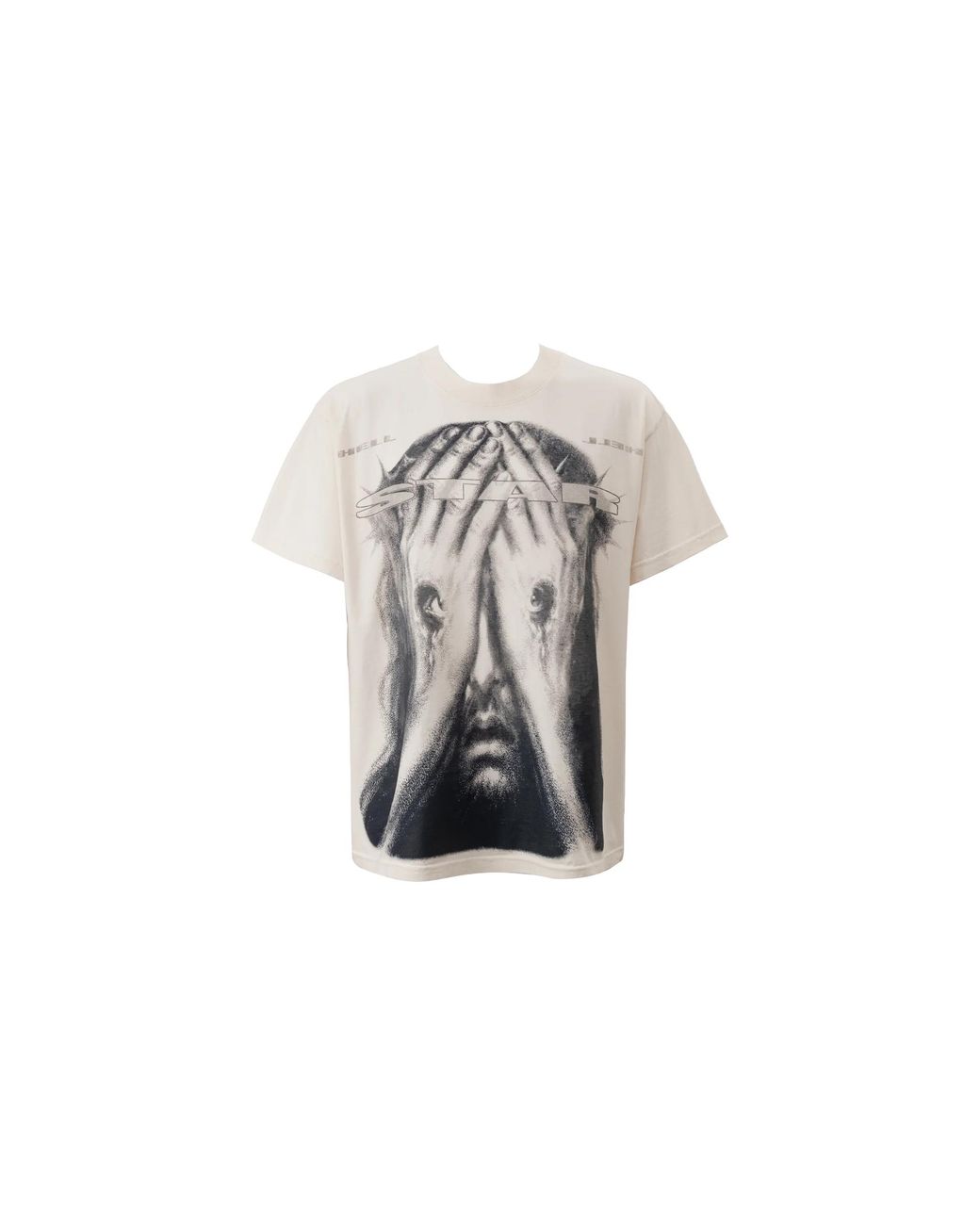 HELLSTAR Black Jesus Eyes T-Shirt Hsr296" for men