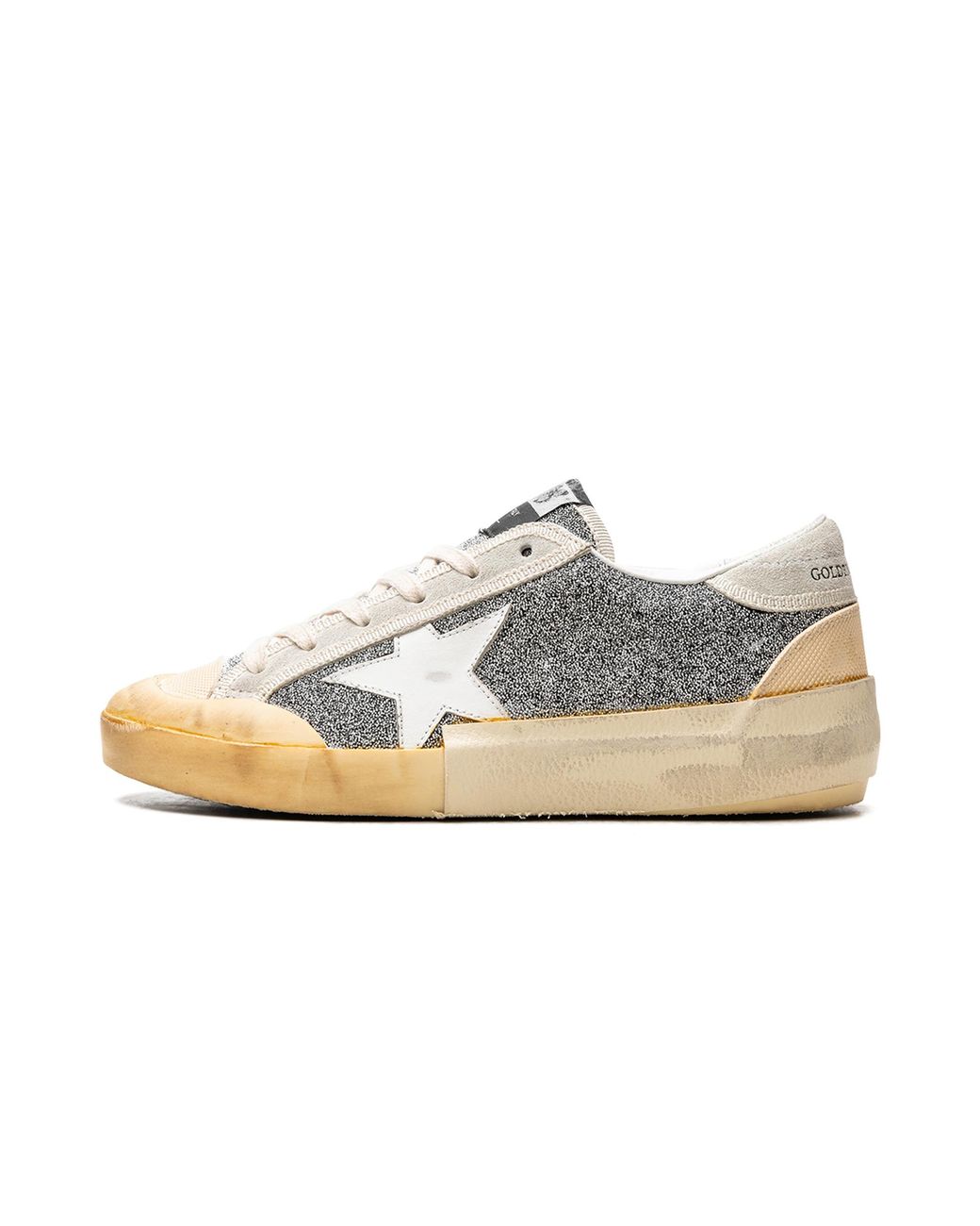 Golden Goose Deluxe Brand Black Super-Star Crystal Upper Leather Star Crystal Toe And Tongue Suede Heel Rubber Spur Ice Vanilla" Gwf00510.F004366.70271"