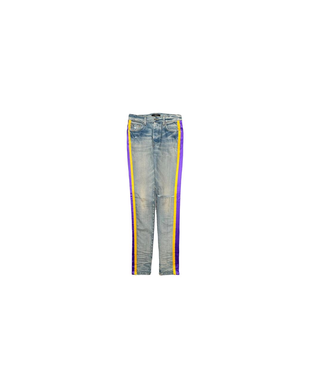 Amiri Black Lakers Track Jeans "Clay" Mds043 408" for men