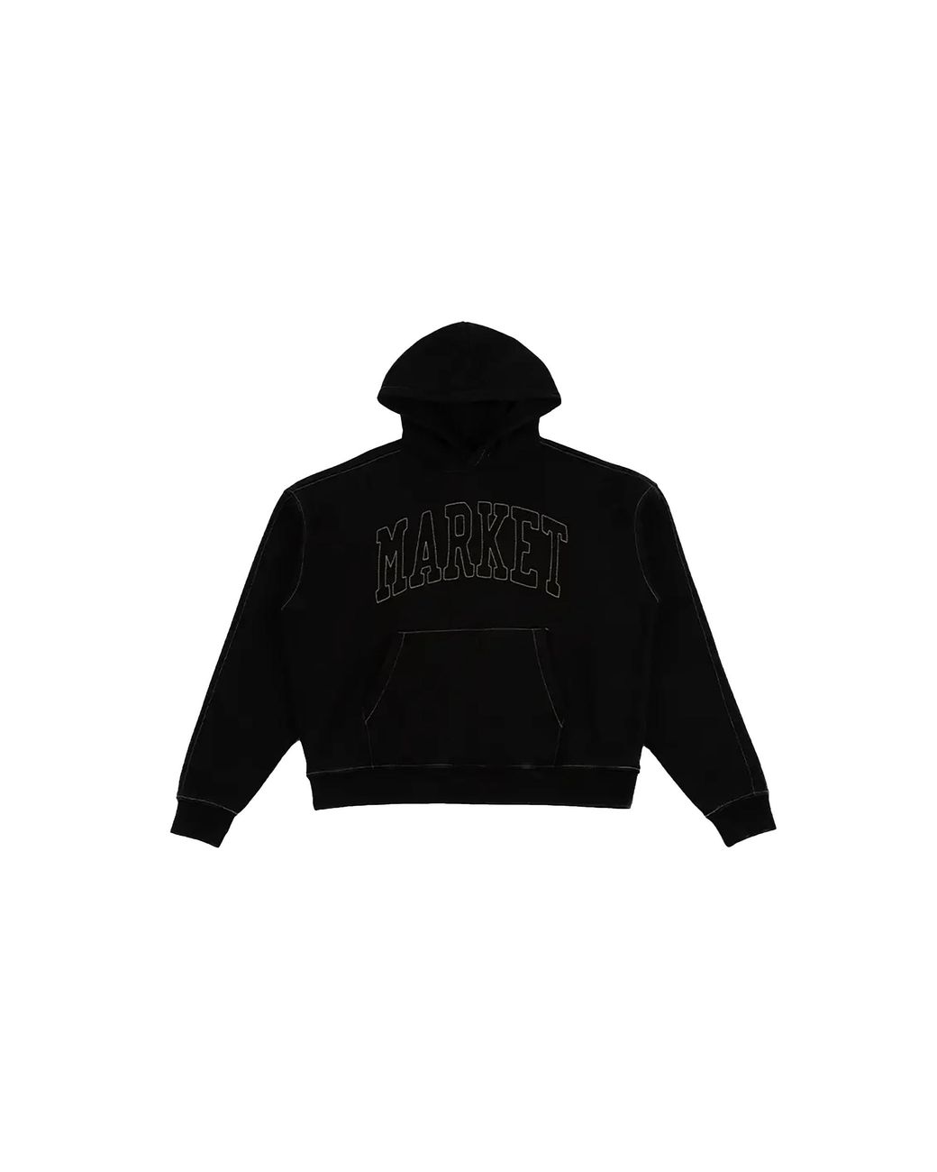 Market Black Big Stitch Hoodie Mkt26Fw Hd0963 Blk" for men