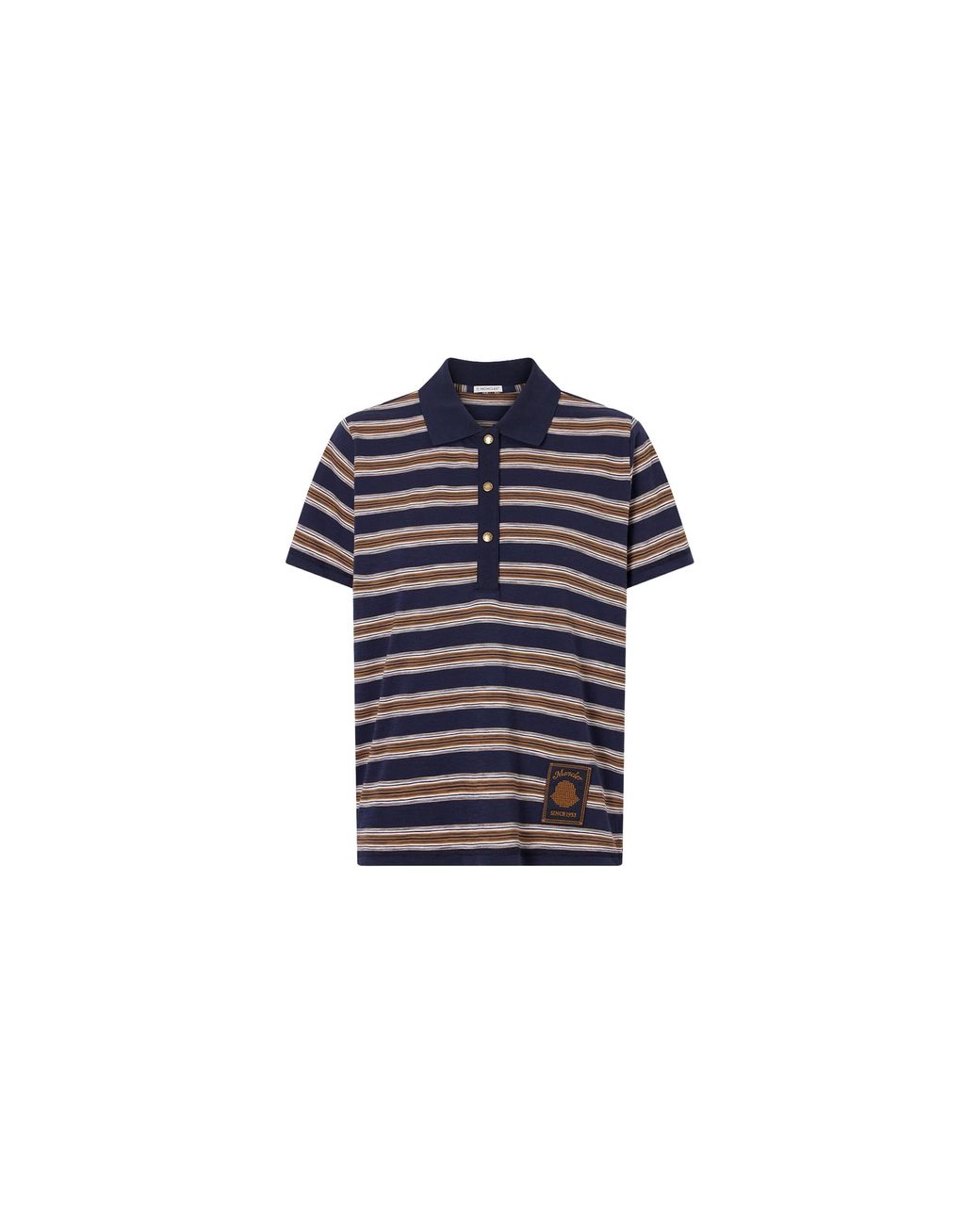 Moncler Black Striped Cotton Polo Shirt And" Mon98"
