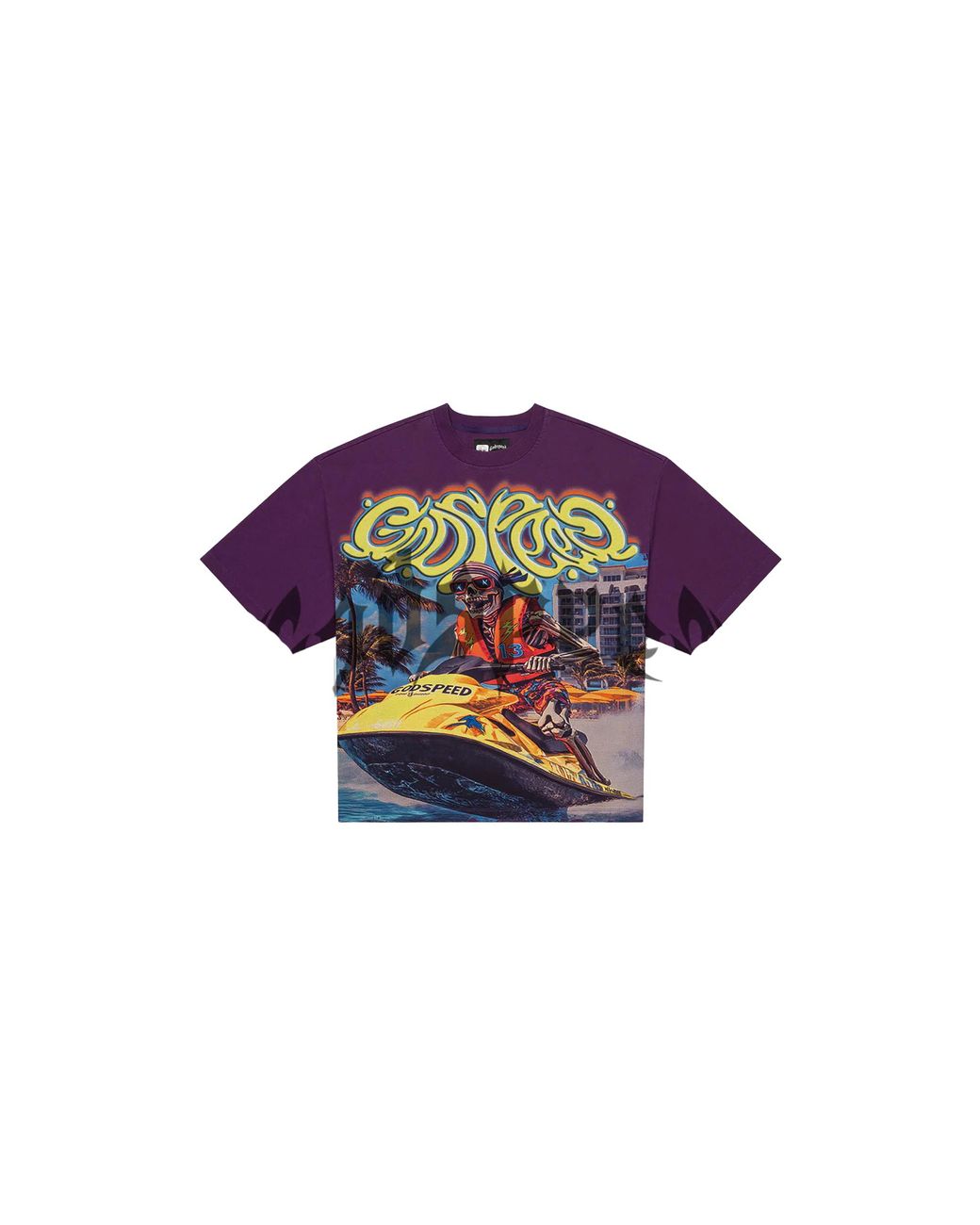 GODSPEED NEW YORK Black Wave Runner T-Shirt Wash" Gs Tee 99664 K7L" for men