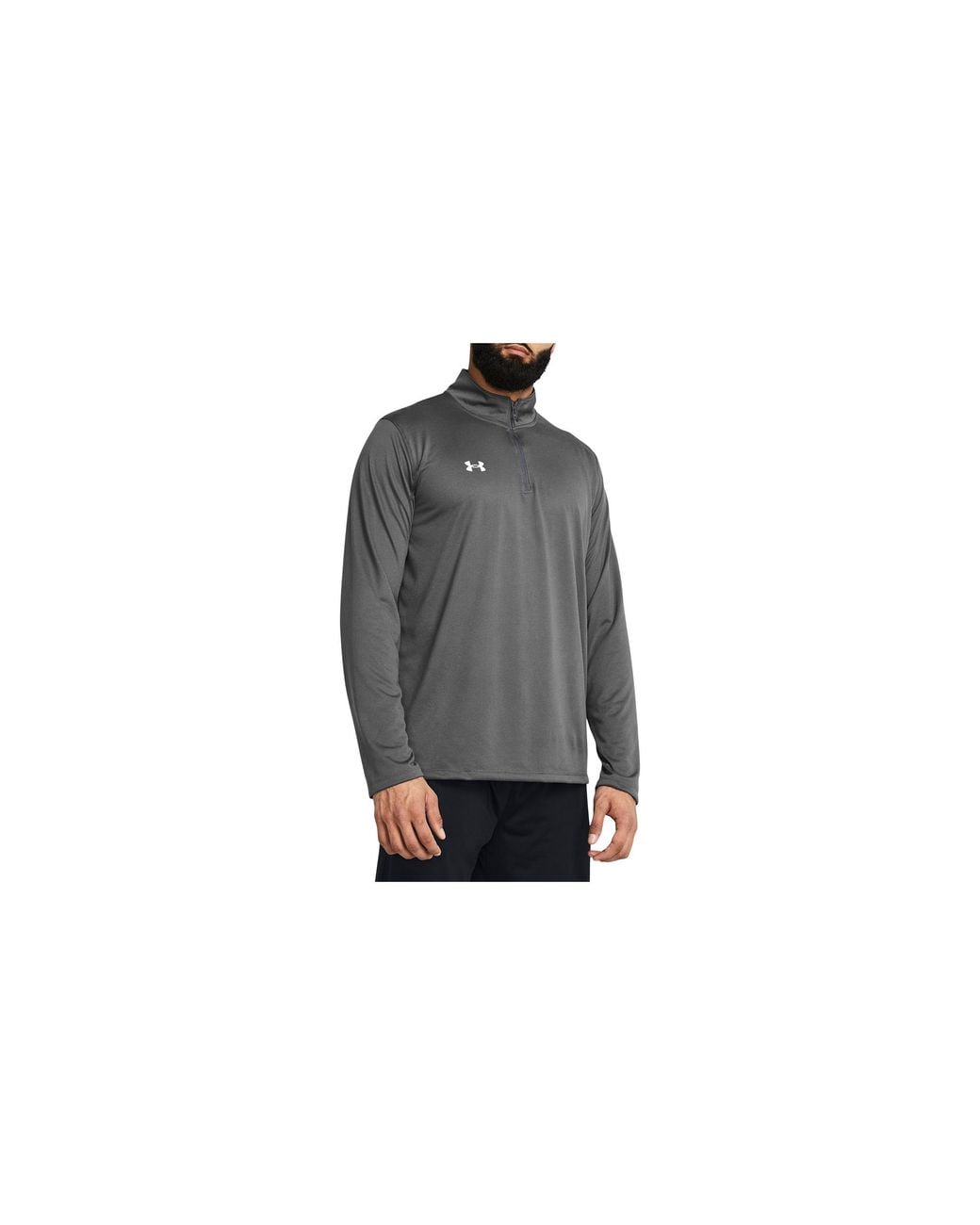 Under Armour Black Team Tech Quarter-Zip Pullover Sweatshirt "Castlerock 1376844 025" for men