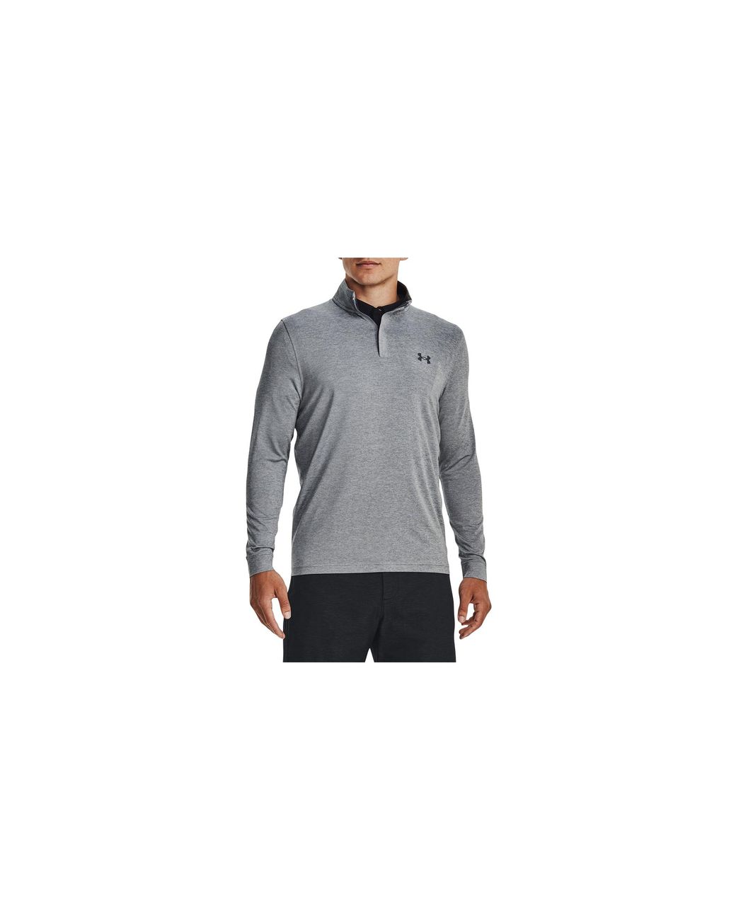 Under Armour Black Playoff Quarter-Zip Long-Sleeve Shirt "Steel Pitch" 1370155 035" for men