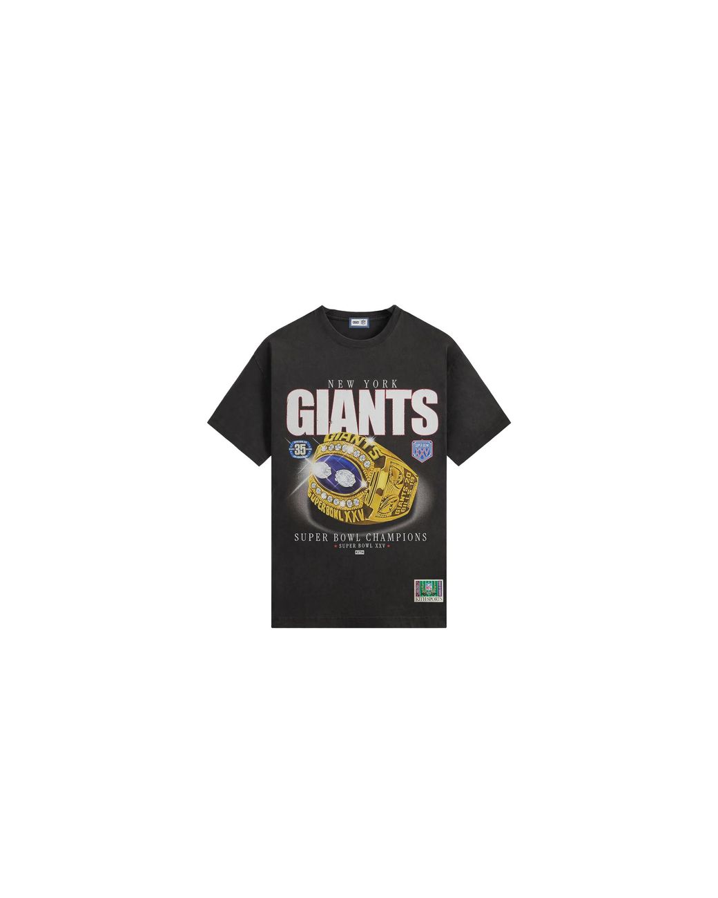 Kith Black New York Giants Ring Vintage Jones T-Shirt Khm033947 001" for men