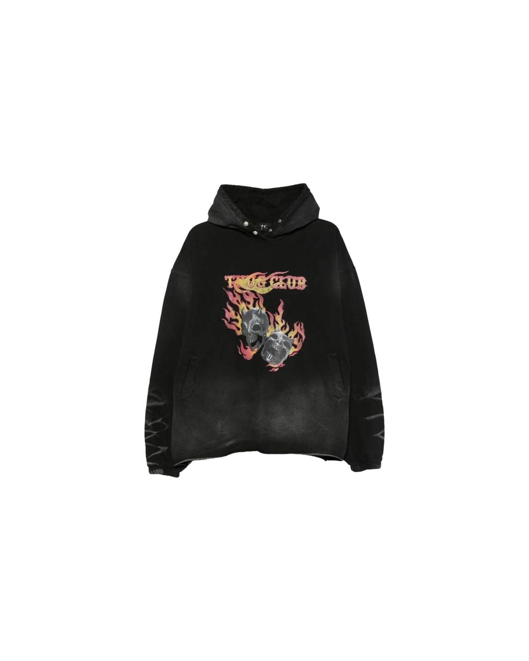 THUG CLUB Black Tc Two Face Dirt Hoodie Tc26Ss3802" for men