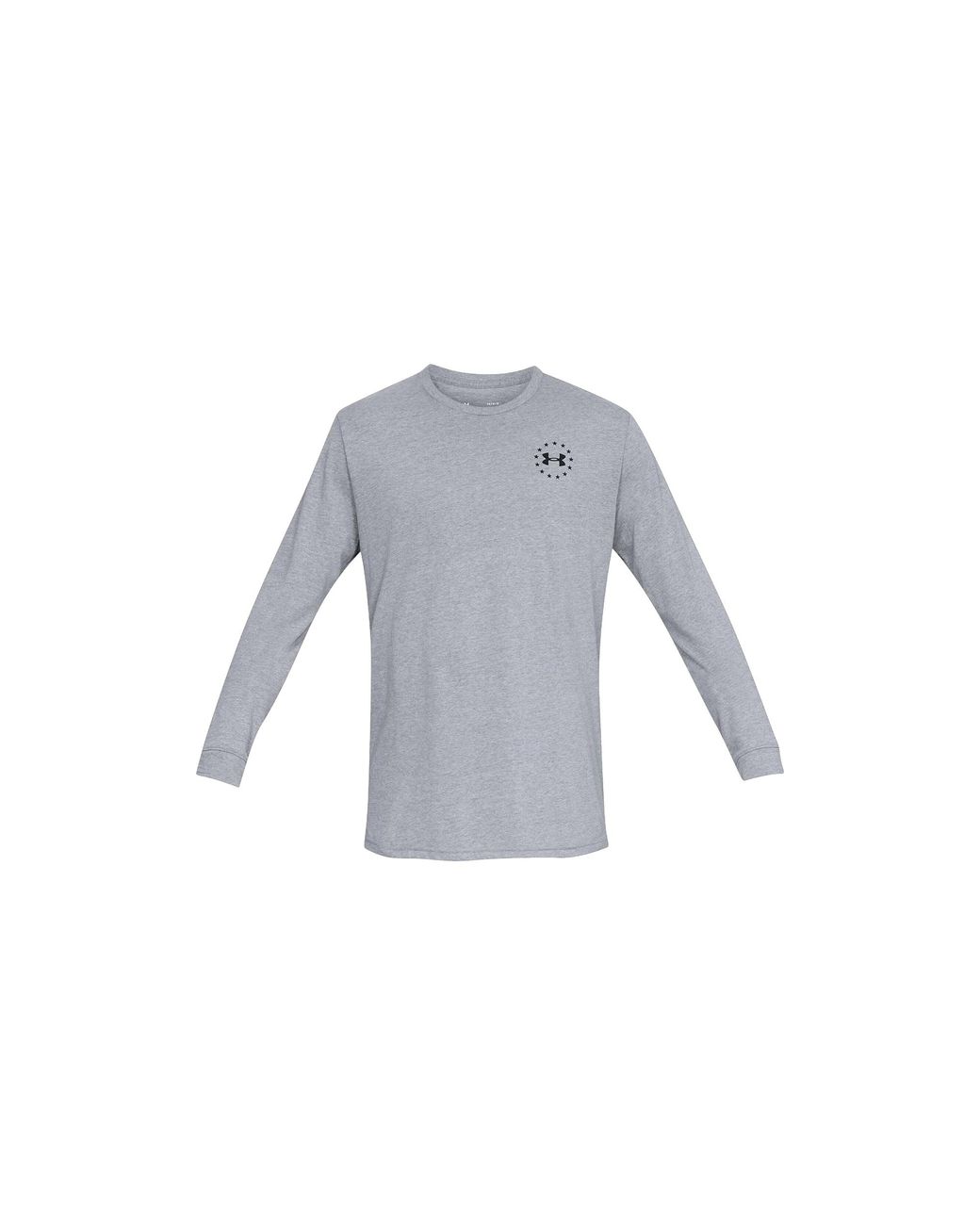 Under Armour Black Freedom Flag Long Sleeve T-Shirt "Steel Light Heather 1333369 035" for men