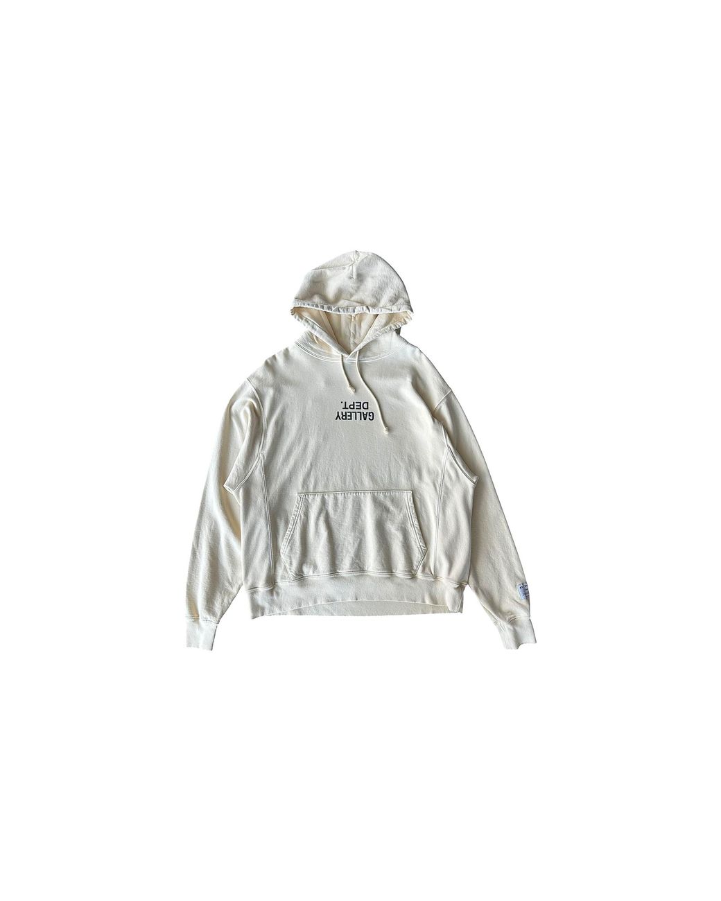GALLERY DEPT. Black Upside Down Logo Hoodie "Cream" Gd432" for men