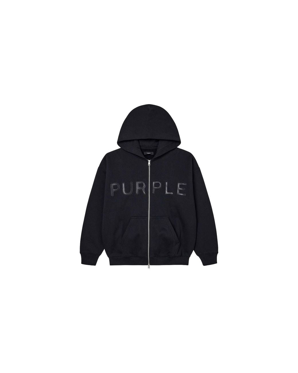 Purple Brand Black Chopped Zip Up Hoodie P460 Hfbl426" for men