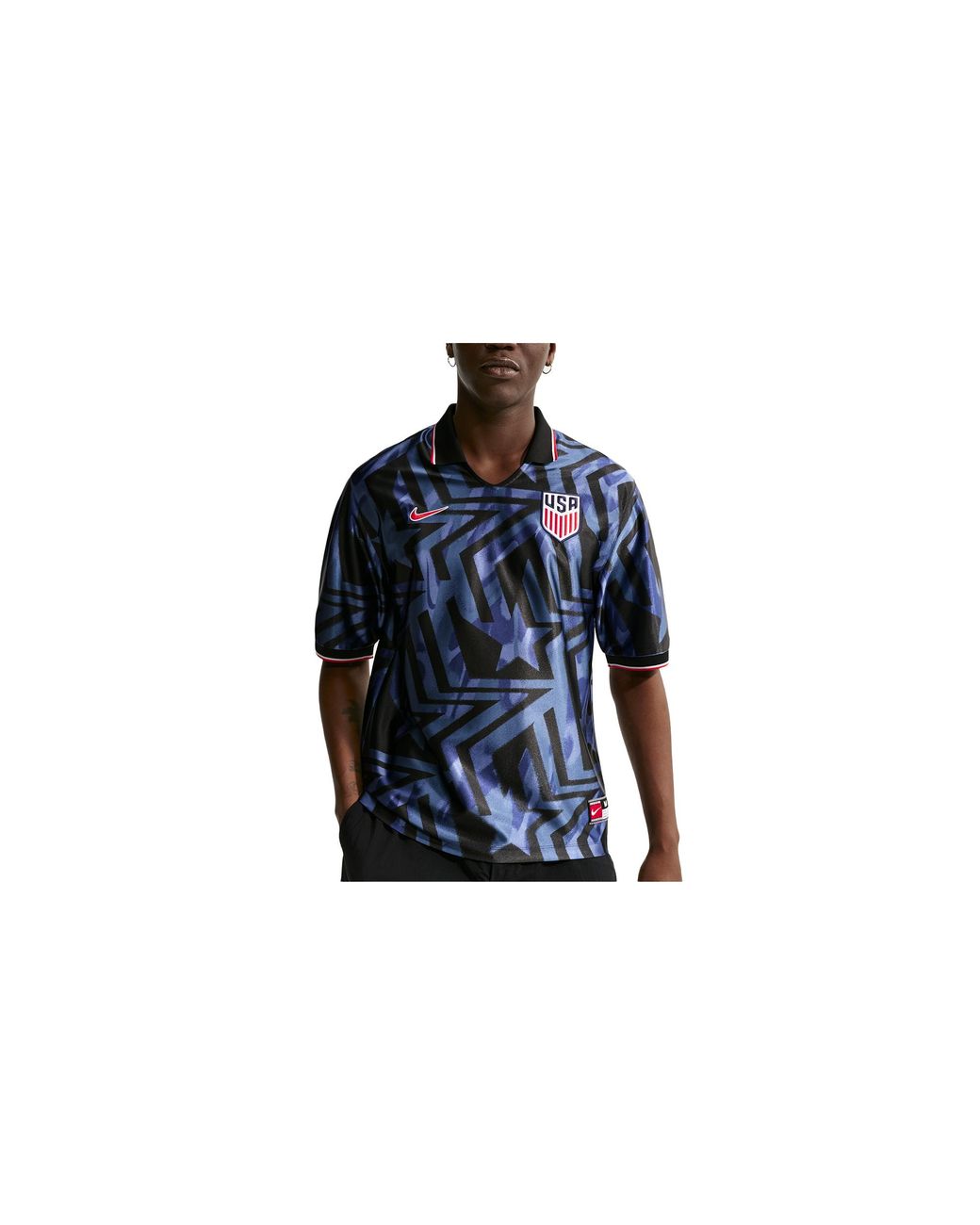 Nike Black Usmnt Energy Dri-Fit Short-Sleeve Soccer Top "Midnight University" Ih1870 410" for men