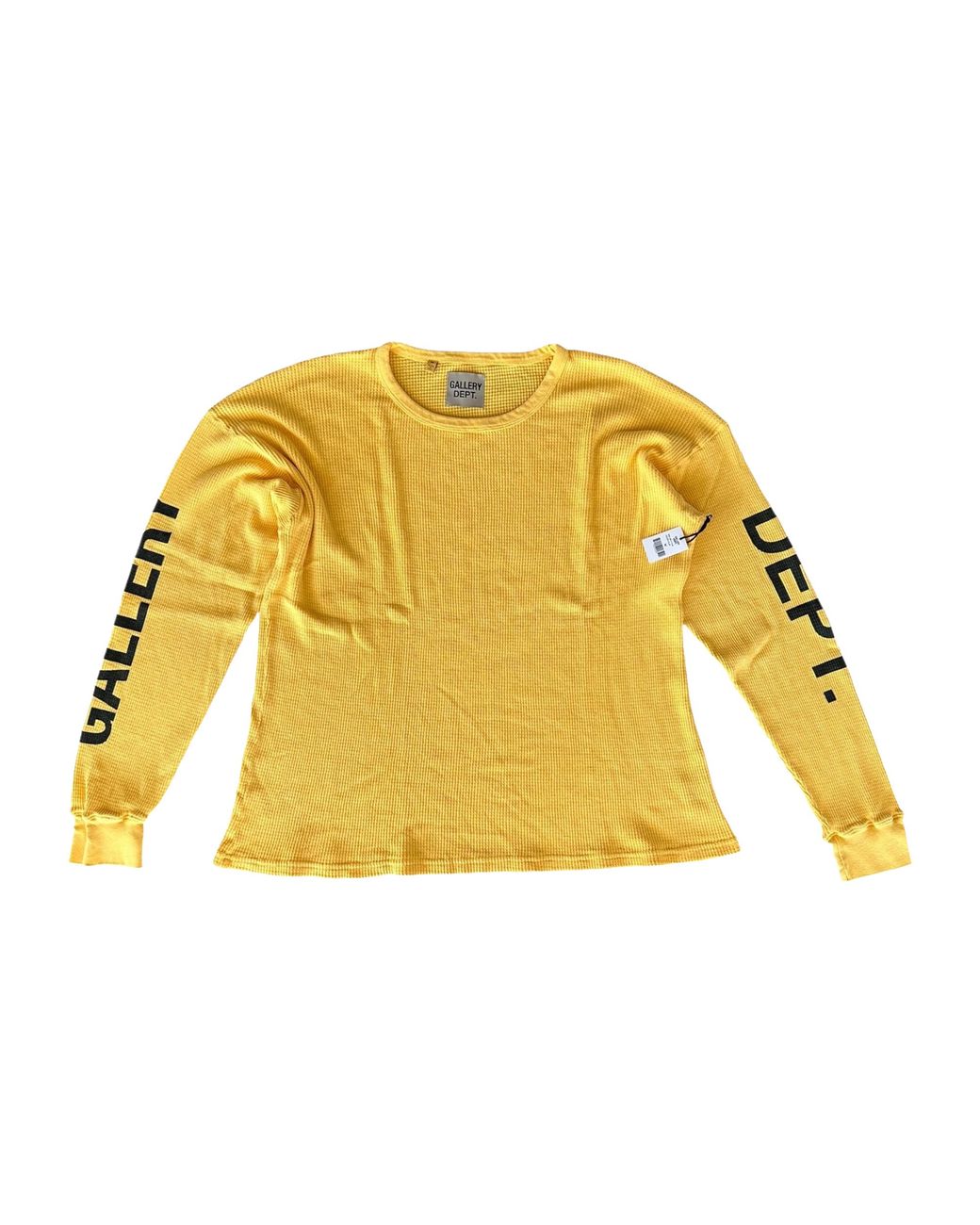 GALLERY DEPT. Yellow Logo Thermal Longsleeve T-Shirt & Gd242" for men