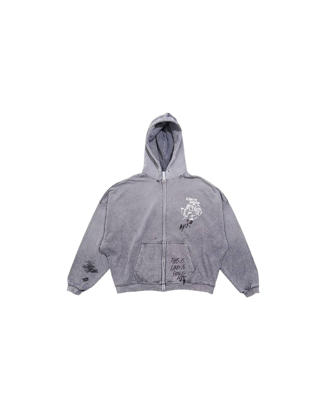 PALY Black Carrying The Message Zip Hoodie 4U002Q1010Gry" for men