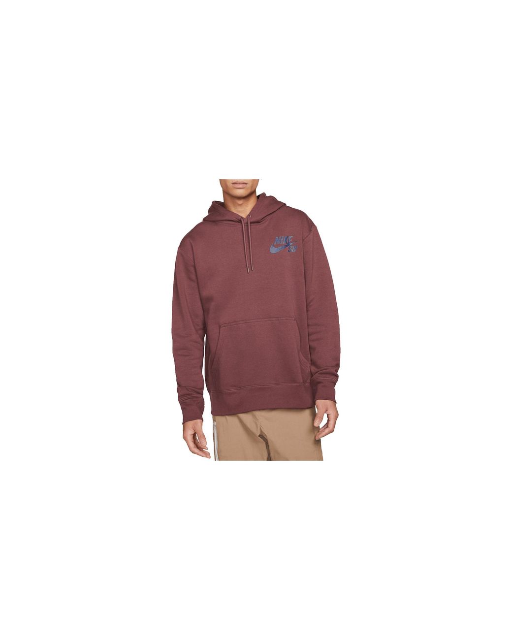 Nike Red Sb Icon Pullover Hoodie "Dark Wine Midnight" Cw7064 646" for men