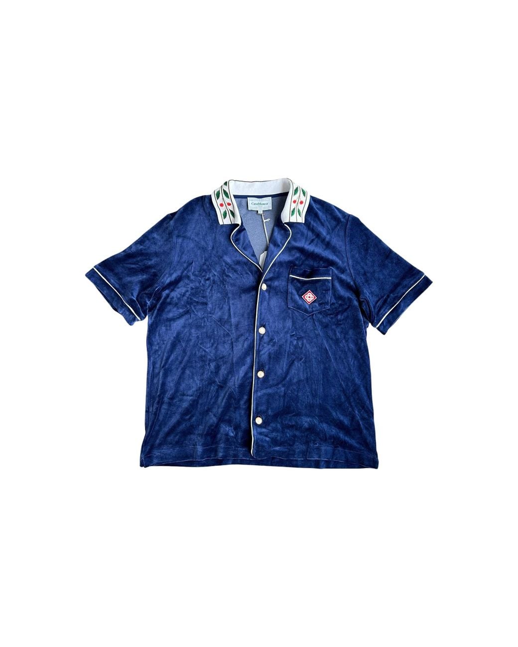 Casablanca Blue Velour Laurel Shirt Ps24 Jtp 209 01" for men