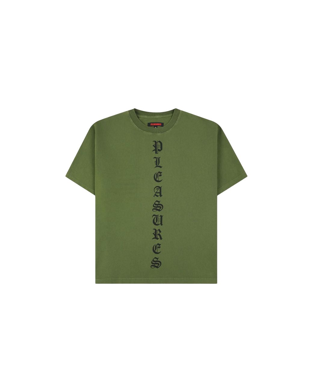 Pleasures Green Knight Overdye Heavyweight T-Shirt P26F025" for men