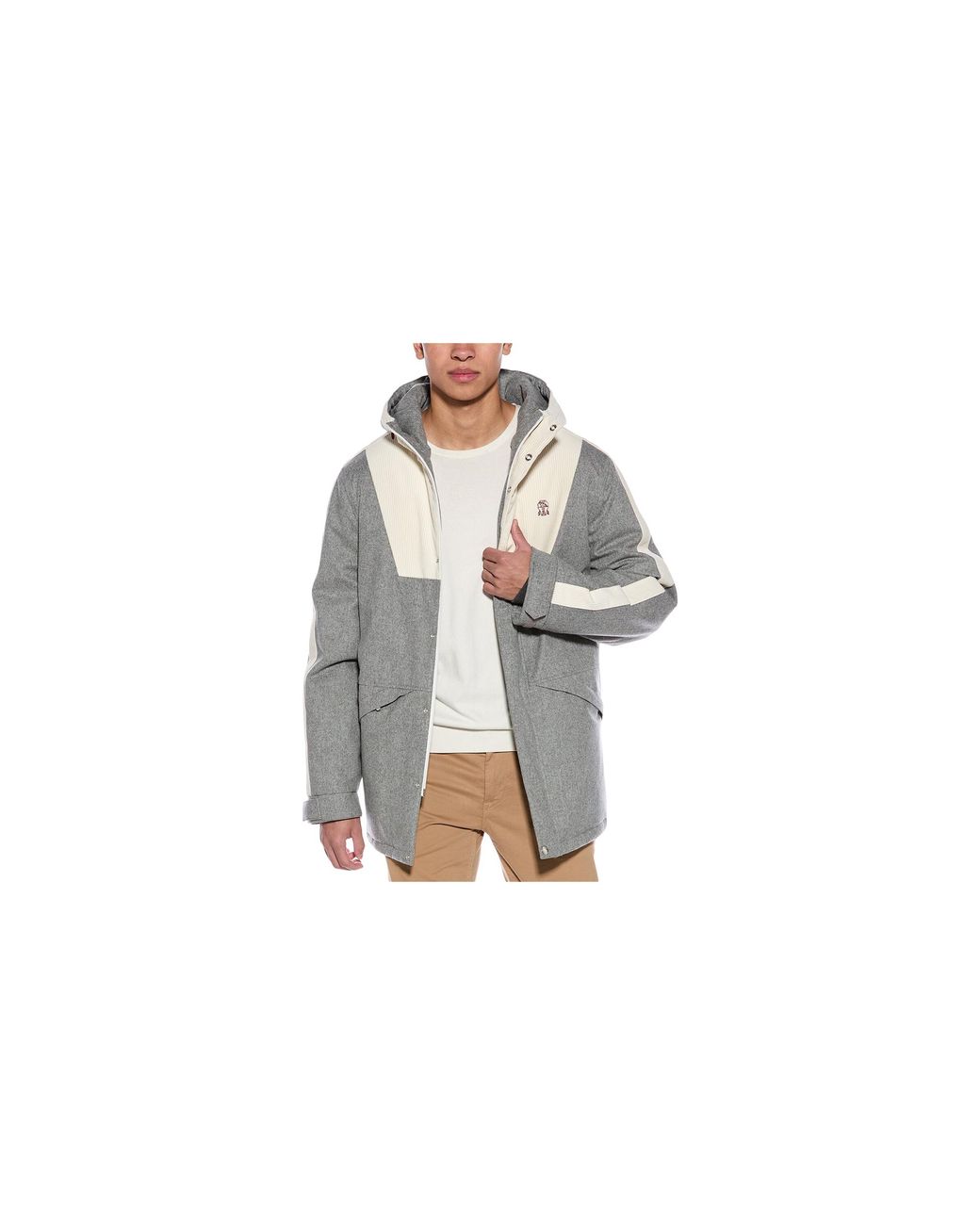 Brunello Cucinelli Black Hooded Jacket "Light" Brun2318" for men