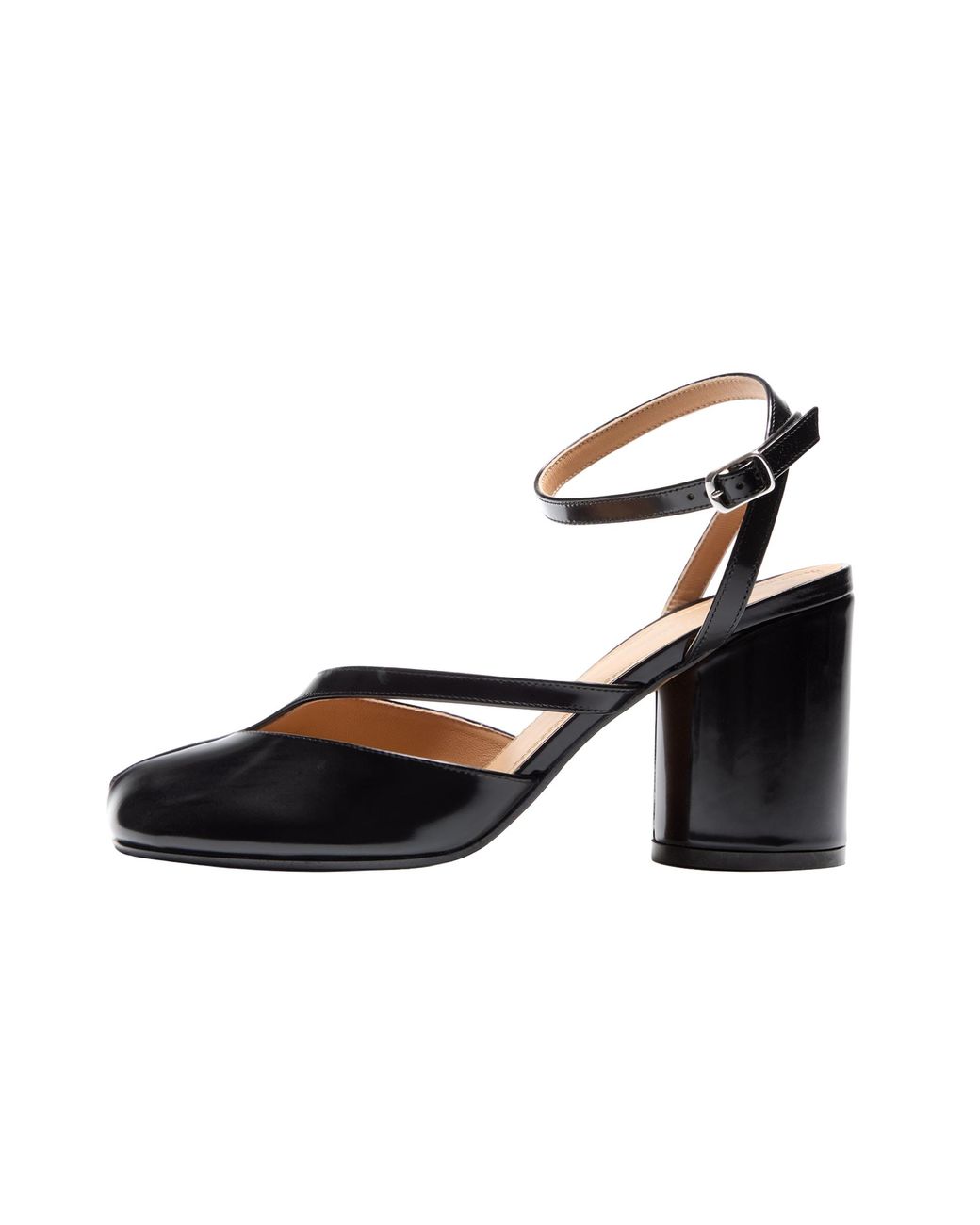 Maison Margiela Black Brushed Leather Tabi Sandal Pump H80 S58Wp0280P8193T8013"
