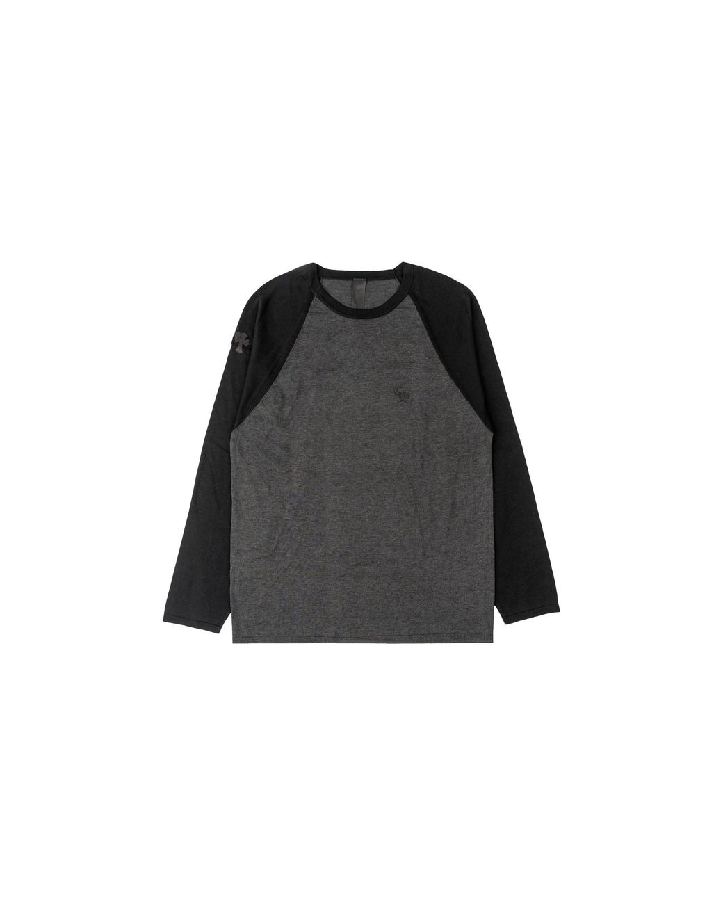 Chrome Hearts Black Leather Cross Patch Embroide Ch Logo Silk Long Sleeve Shirt Chrm1727" for men