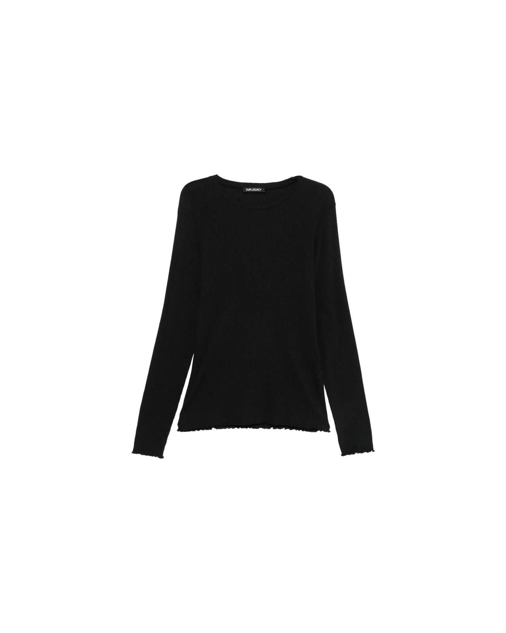 Our Legacy Black Elongated Long-Sleeve T-Shirt "Charred Shade" M4266Ec" for men