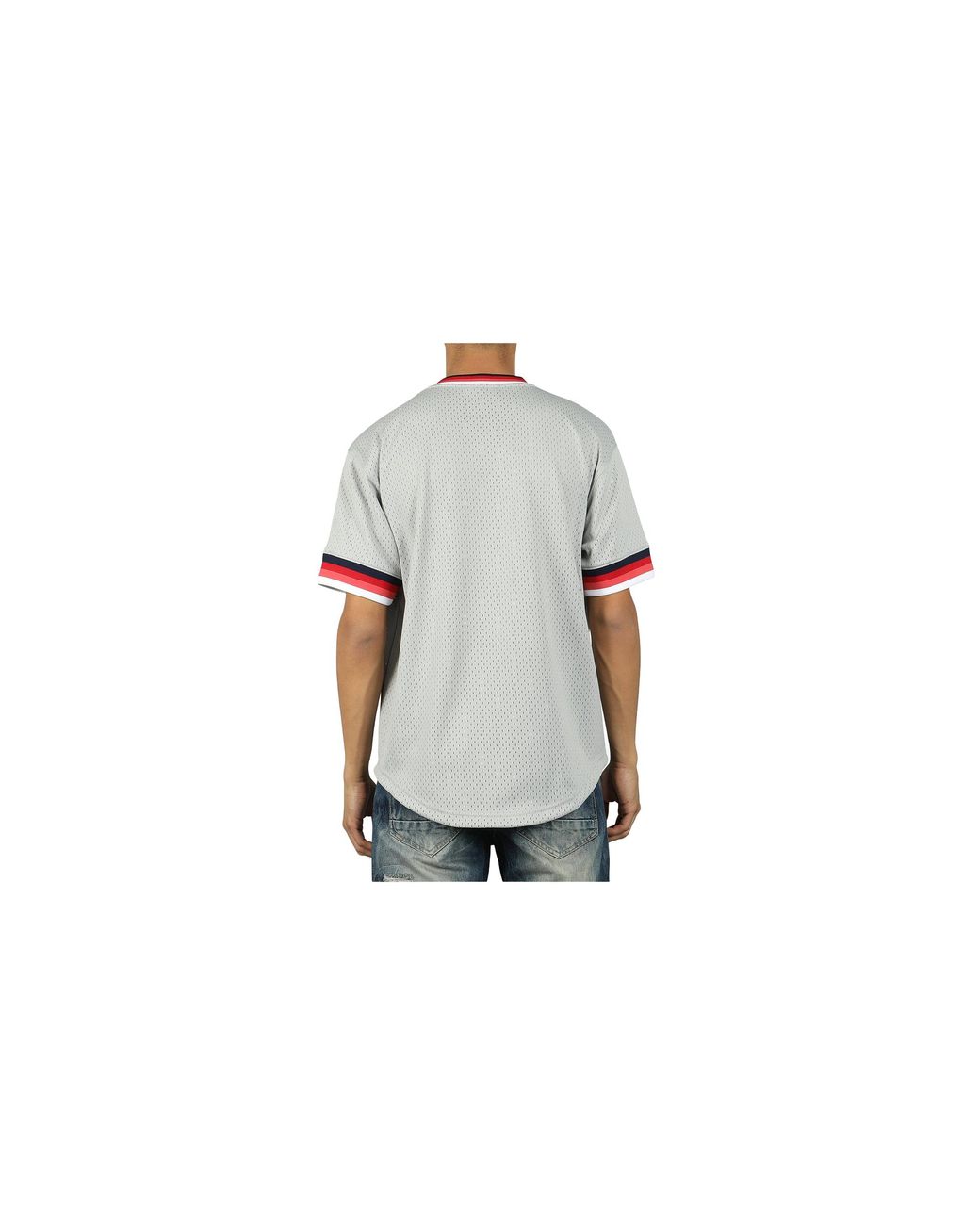 Mitchell & Ness Black Mlb Mesh V-Neck T-Shirt "Boston Sox for men