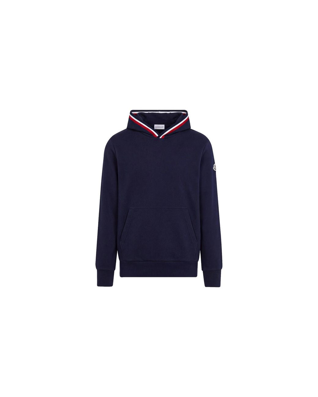 Moncler Blue Tricolour Trim Pull Over Hoodie "Dark" Mon151" for men