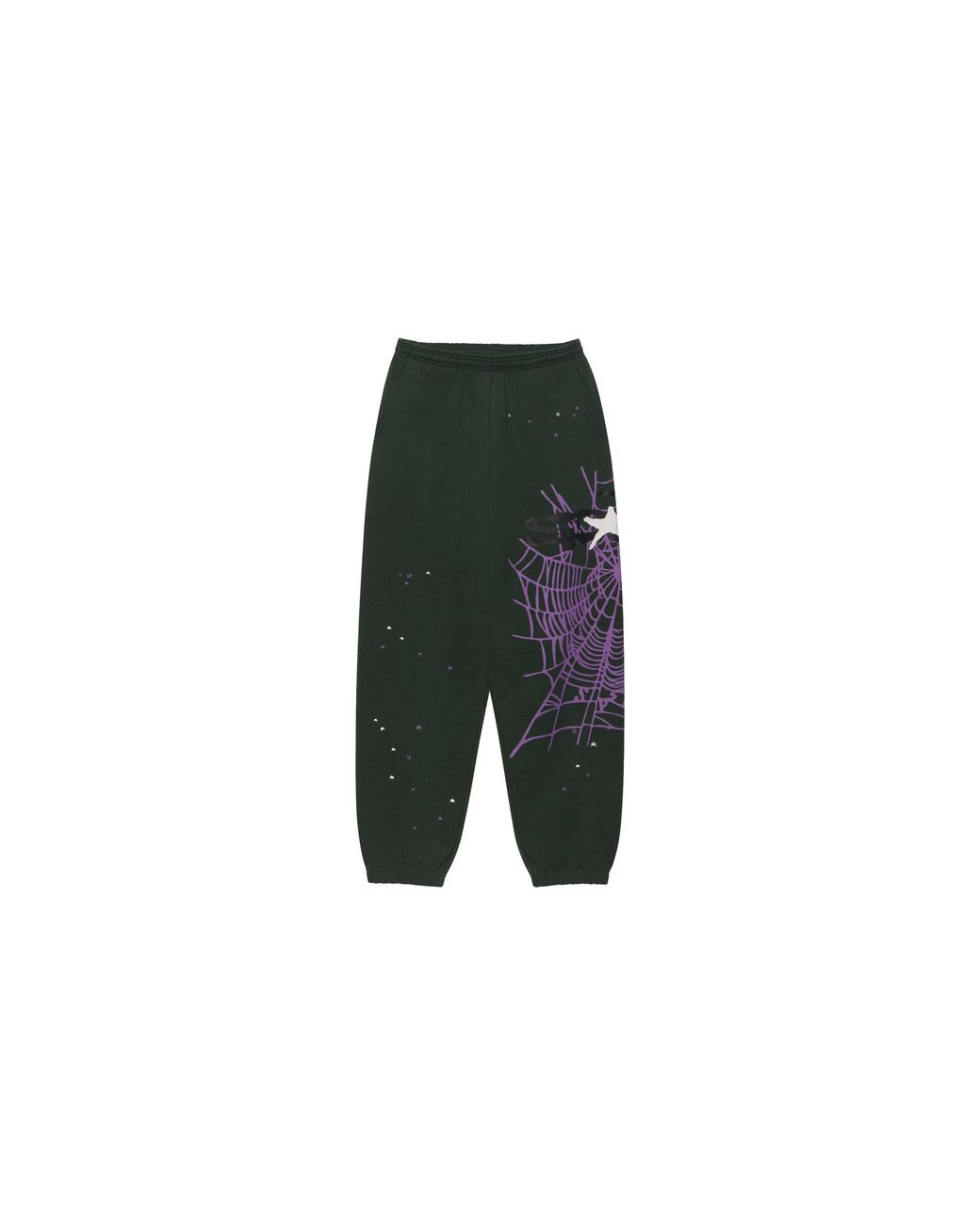 Sp5der Black Heavy Web Sweatpants "Dark 676" for men
