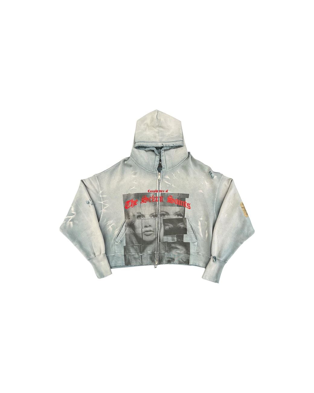 SEKRIT Black Compliments Hoodie "Washed" Skrt021" for men