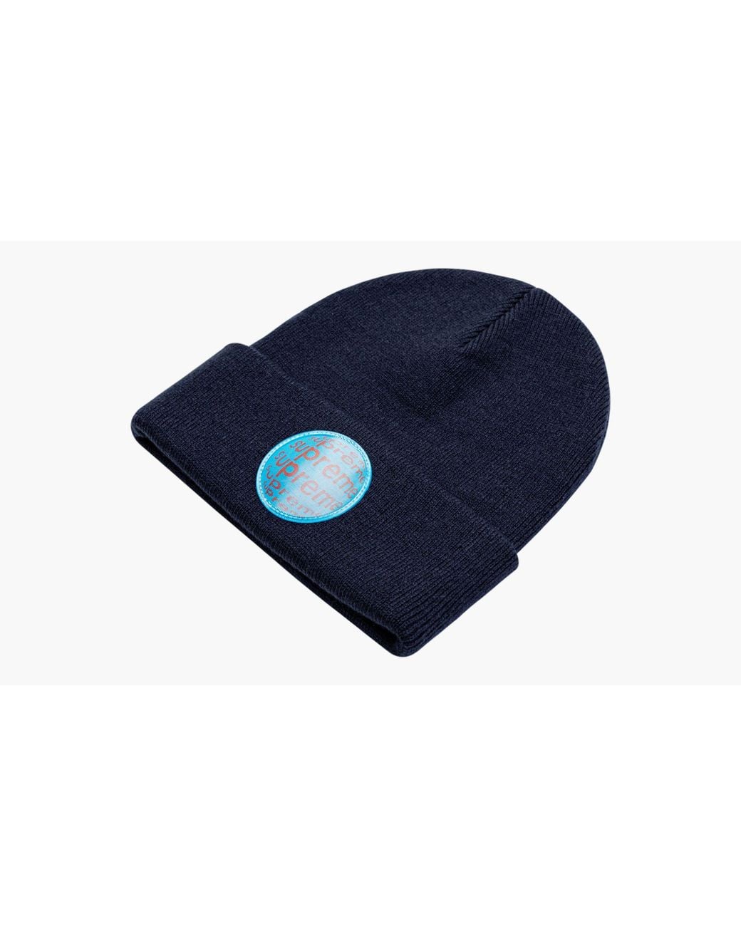 Supreme Blue Lenticular Patch Beanie "ss 21"