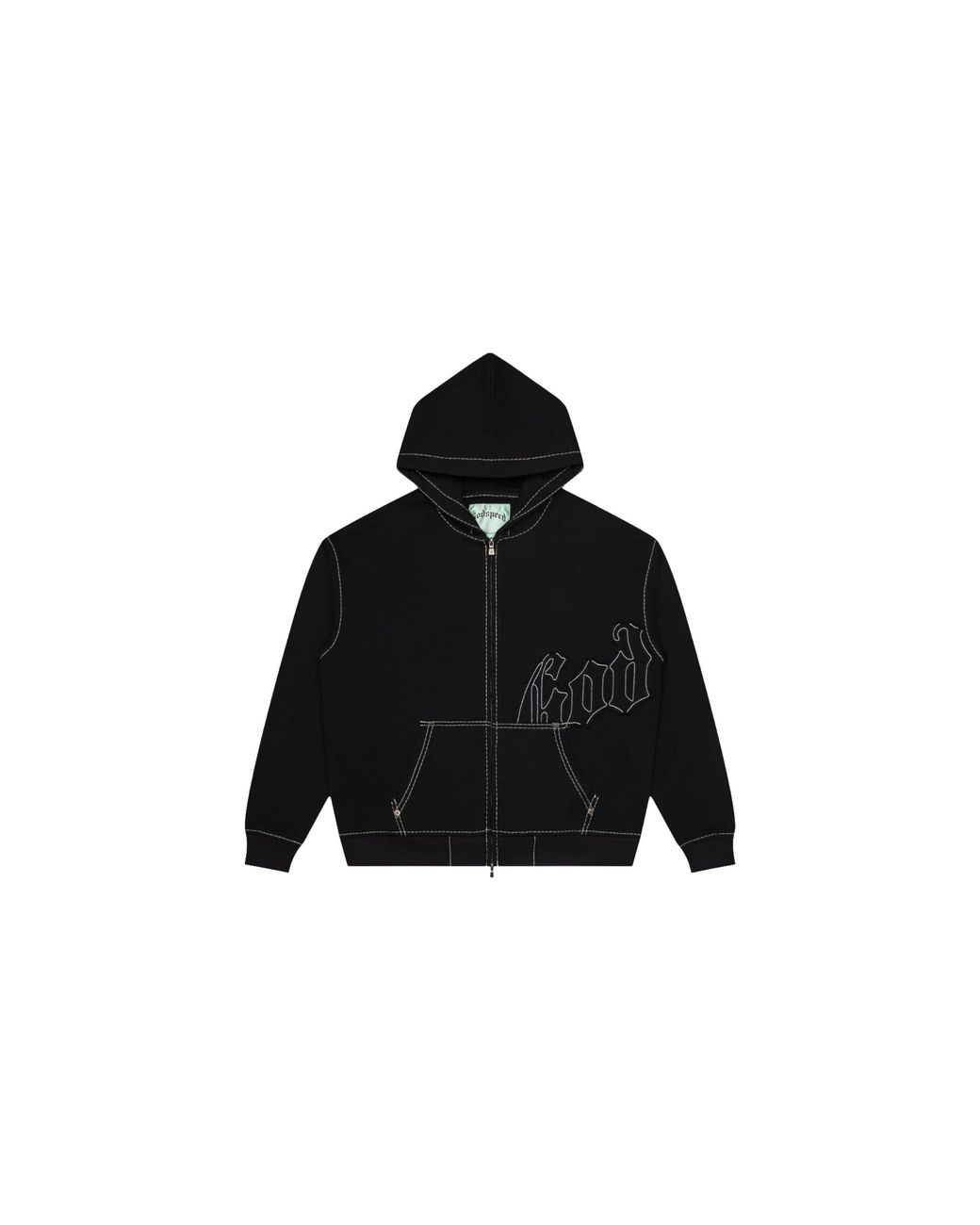 GODSPEED NEW YORK Black Og Logo Hoodie "Stitched" Gs129" for men