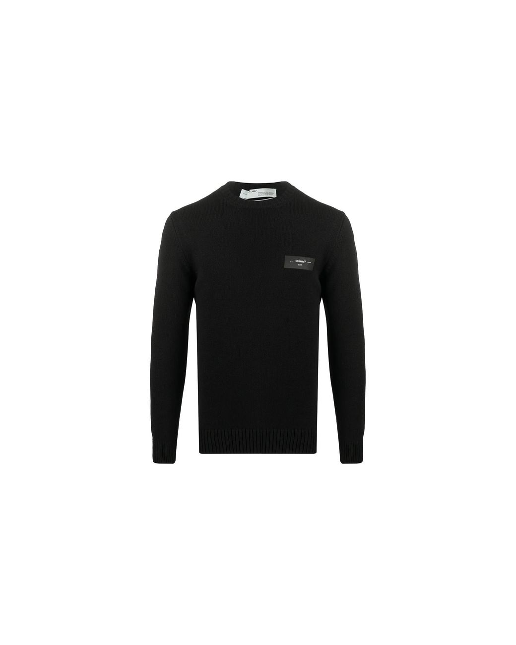 Off-White c/o Virgil Abloh Black Logo Knit Crewneck Sweater Omhe023R20G730201010" for men