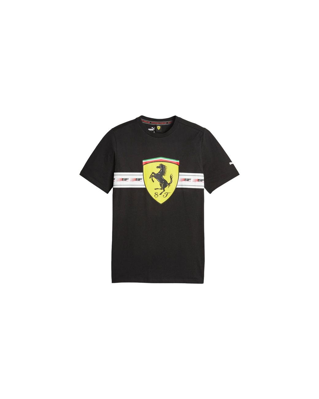 PUMA Black Ferrari Race Heritage Big Shield Tee 620953 01" for men