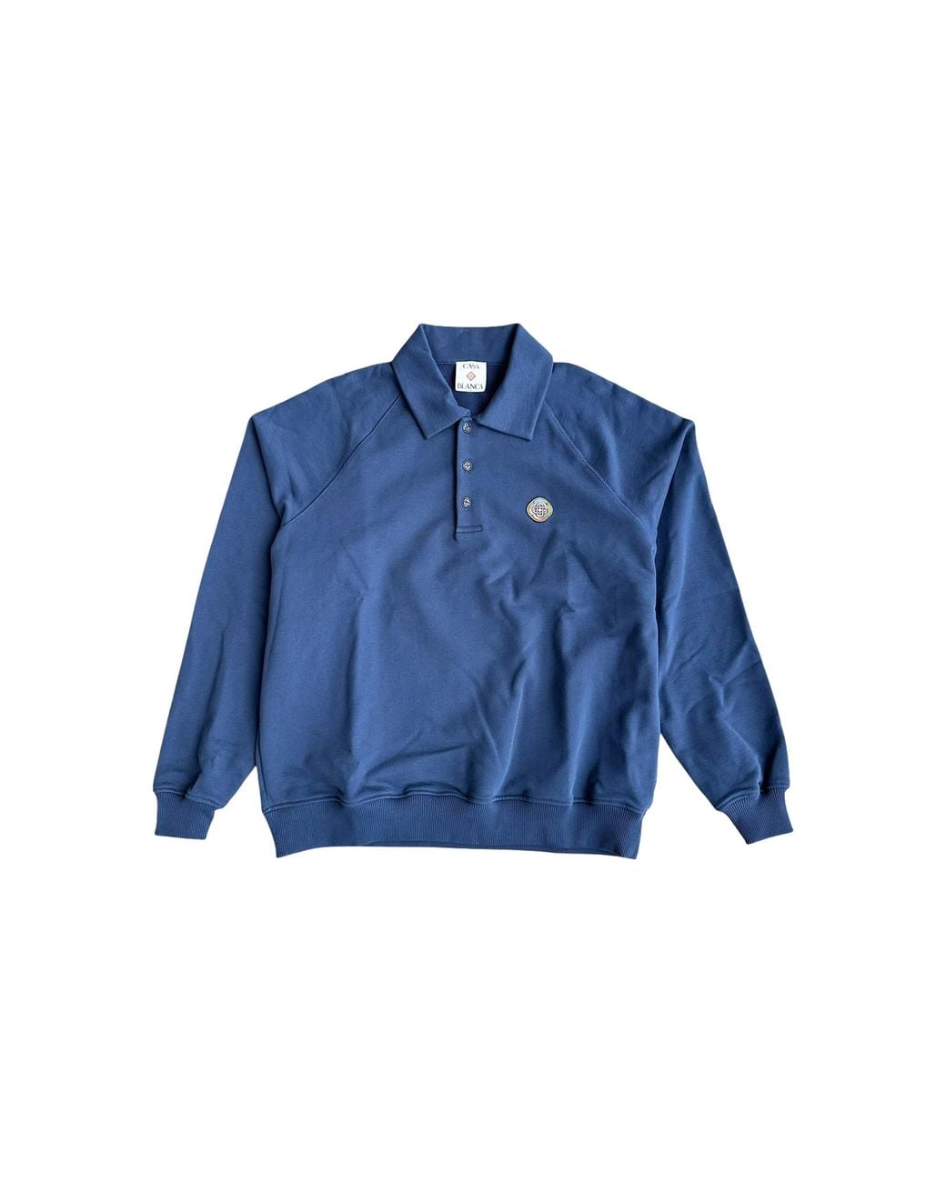 Casablanca Blue Loopback Collar Sweatshirt Aw25 Jtp 409 01" for men