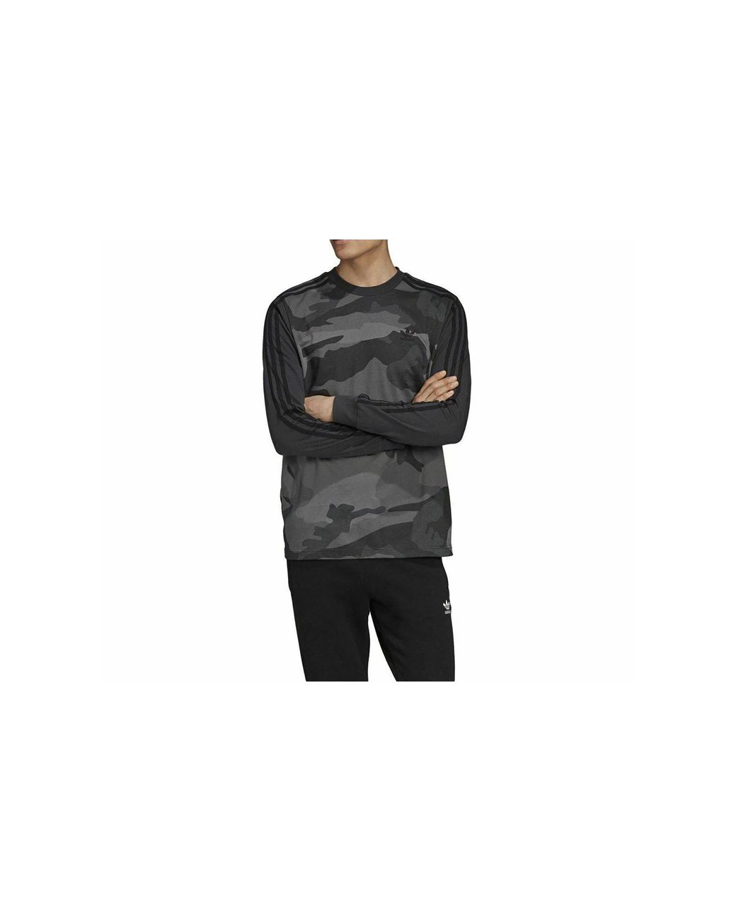 Adidas Black Originals Camo Longsleeve T-Shirt Carbon" Ed6968" for men
