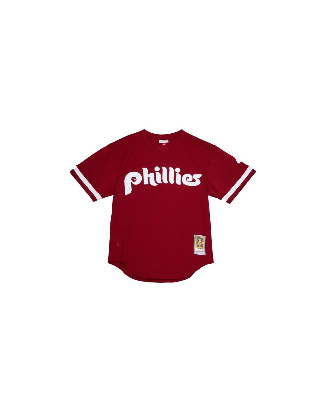 Mitchell & Ness Red Authentic Bp Jersey "Mlb Phillies 1991 Lenny Dykstra" Abpj3045 Pph91Ldycard" for men