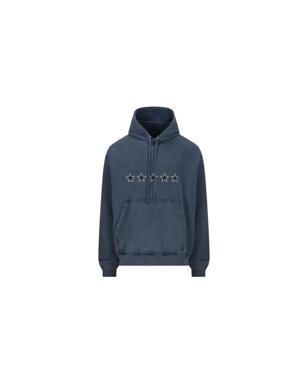 Balenciaga Blue Oversized Drawstring Hoodie "Washed" 858143 Ttvl5 8806" for men
