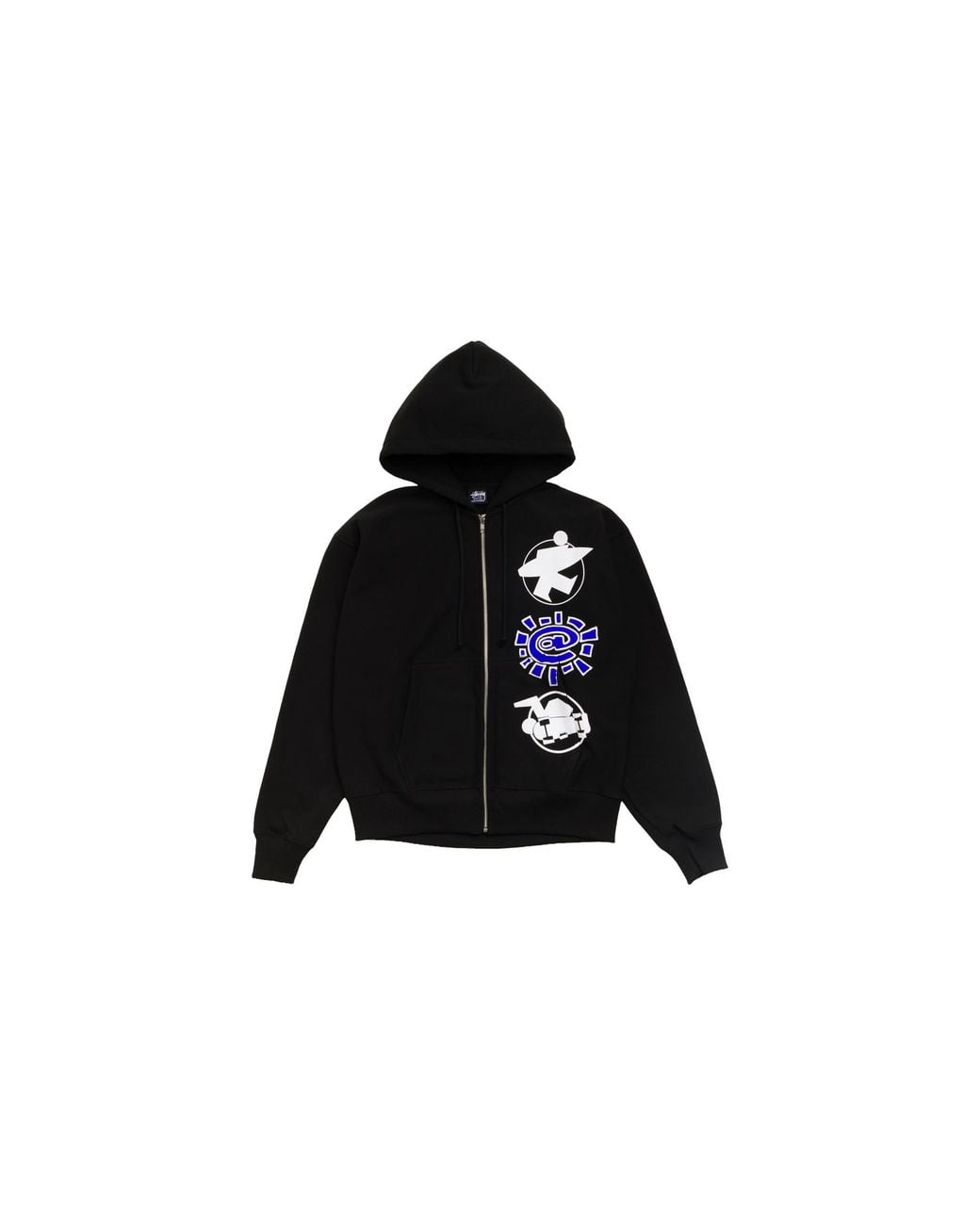 Stussy Black Always Stack Zip Hoodie Stus596" for men