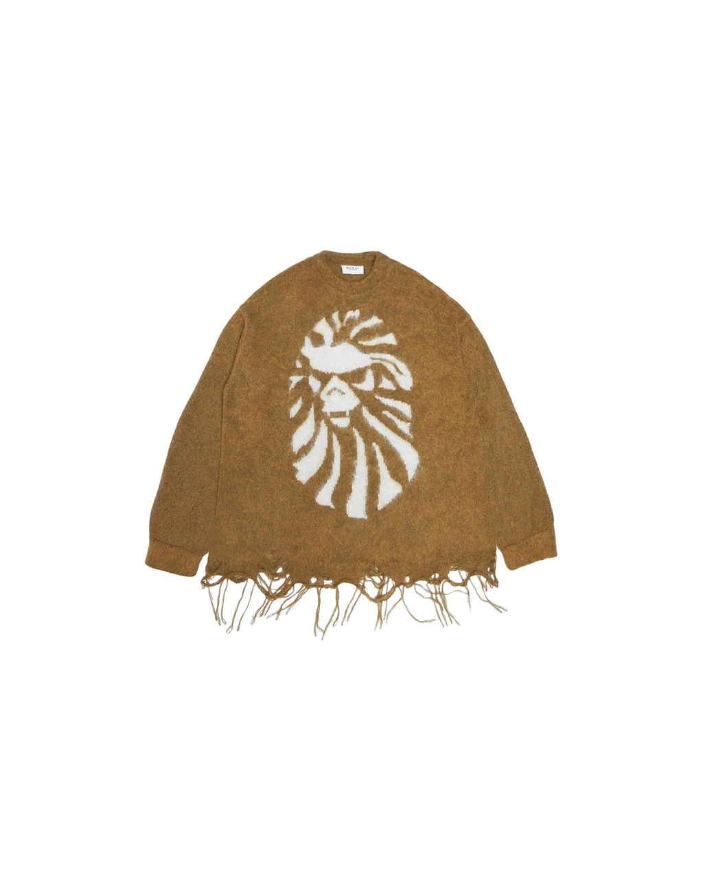 A Bathing Ape Black Japan Distressed Knitted Sweater 049" for men