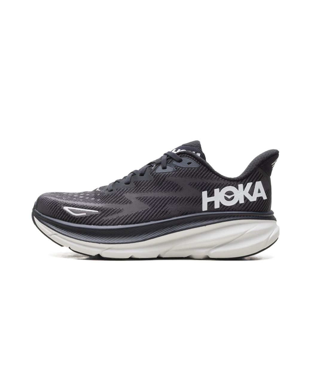 Hoka One One Black Clifton 9 1127895 Bwht" for men